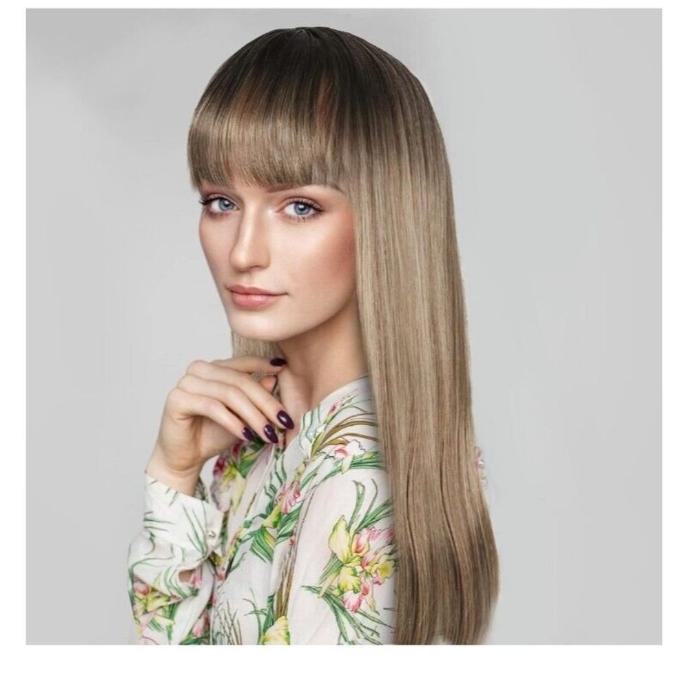Achort Straight Human Hair Wigs 26 inch Lace Front Wigs for Women Brown...